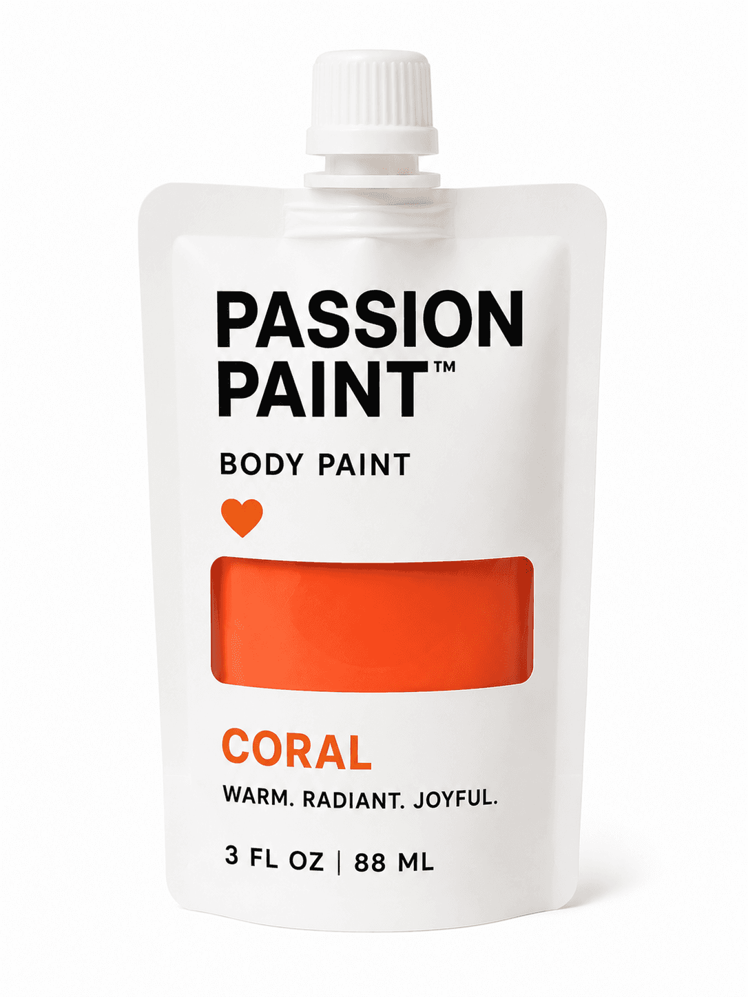 Passion Paint kit in Coral — warm peachy body-safe paint.